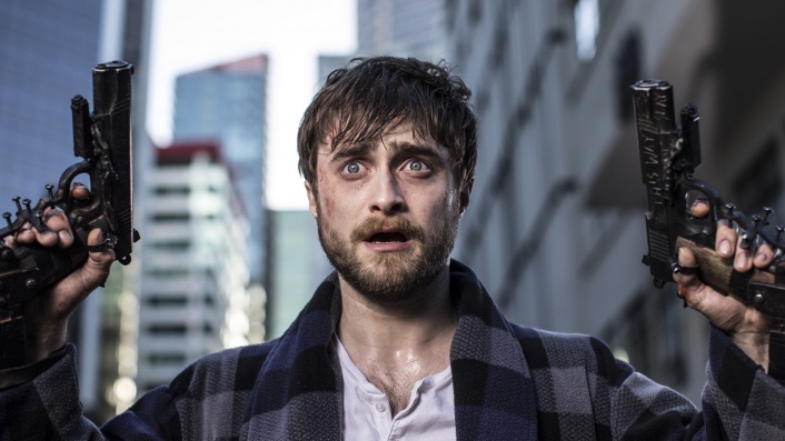 Daniel Radcliffe has guns bolted to his hands in Guns Akimbo